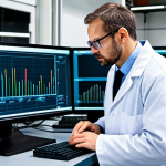 **

"A professional engineer wearing safety glasses and a lab coat, analyzing vibration data on a computer screen in a modern factory setting. The screen displays frequency spectrum graphs. Focus on the engineer's focused expression and the technical details. Fully clothed, appropriate attire, safe for work, professional, perfect anatomy, natural proportions, high quality."

**